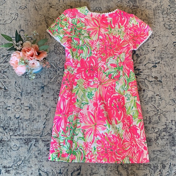 Hot pink floral Lilly Pulitzer dress size 10 - Picture 4 of 5